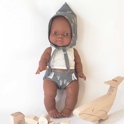 Minikane Doll Diaper and Bonnet Set - Aspen | Bee Like Kids | Doll Accessories - Bee Like Kids