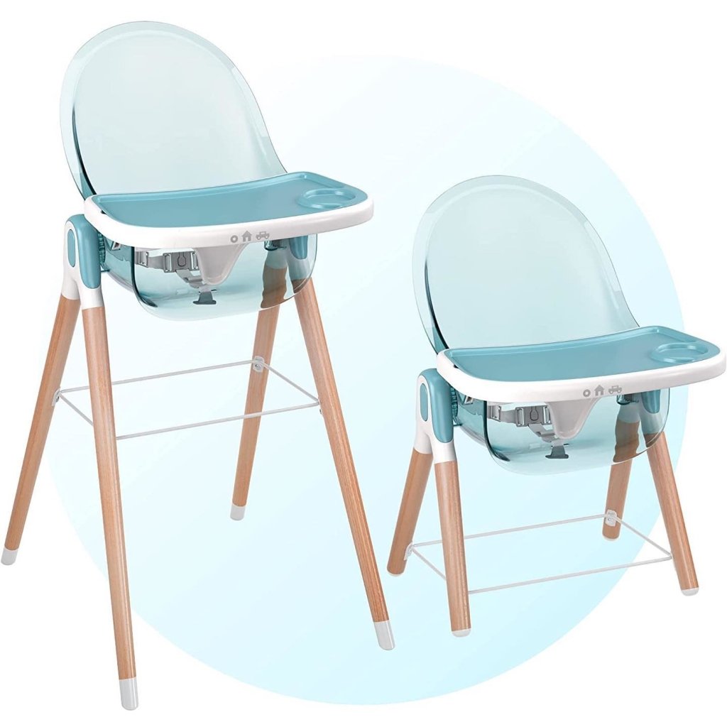 Modern Baby High Chair 6-in-1 / Blue | Children of Design | Feeding - Bee Like Kids