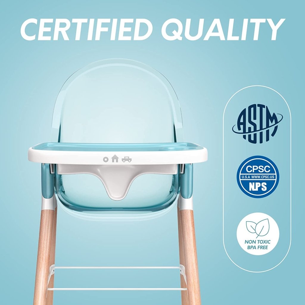 Modern Baby High Chair 6-in-1 / Blue | Children of Design | Feeding - Bee Like Kids