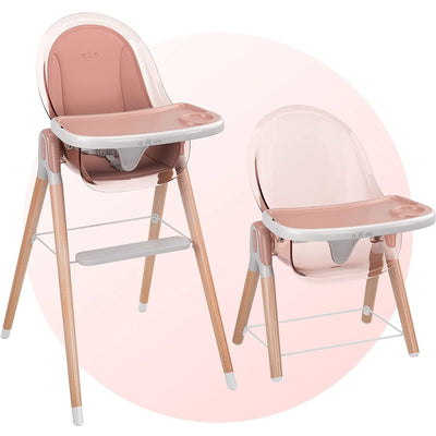 Modern Baby High Chair 6-in-1 / Blush | Children of Design | Feeding - Bee Like Kids