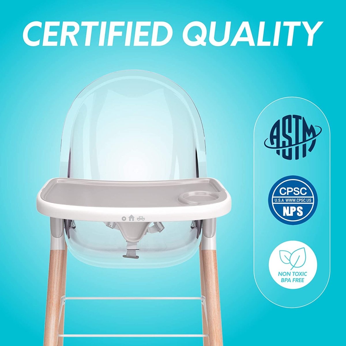 Modern Baby High Chair 6-in-1 / Gray | Children of Design | Feeding - Bee Like Kids