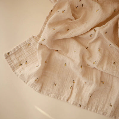 Muslin Baby Swaddle - Bees