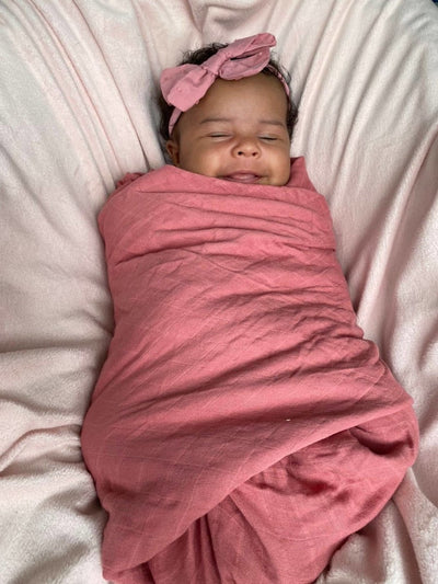 Muslin Swaddle Blanket - Mauve | Ali+Oli | Bedding - Bee Like Kids