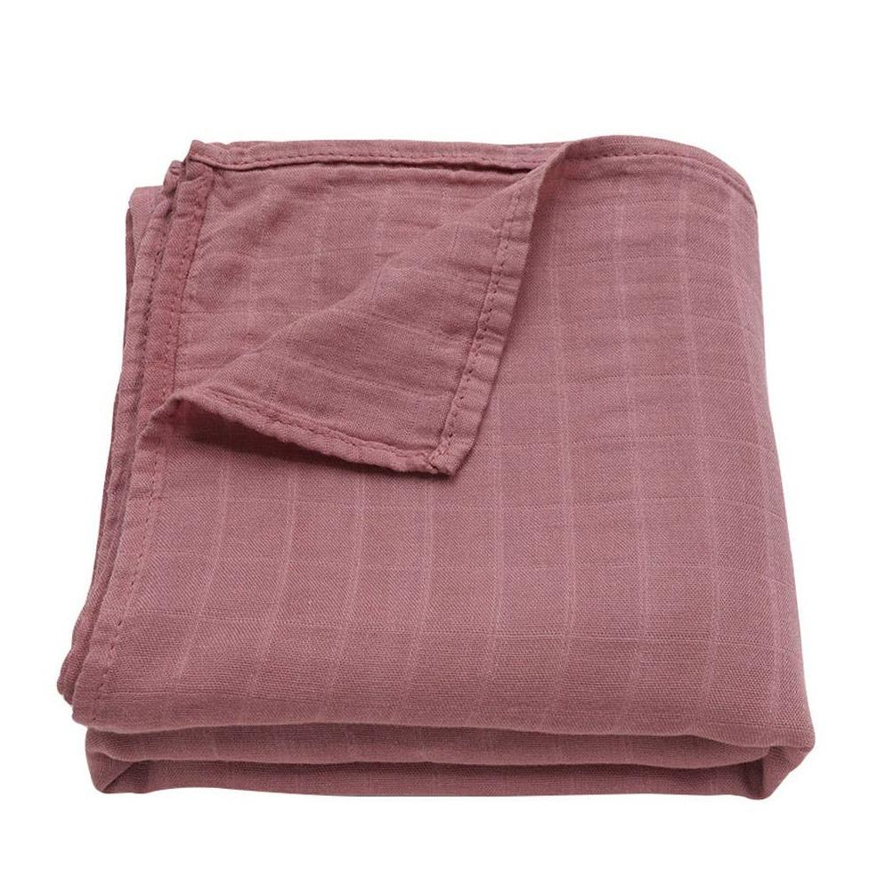 Muslin Swaddle Blanket - Mauve | Ali+Oli | Bedding - Bee Like Kids