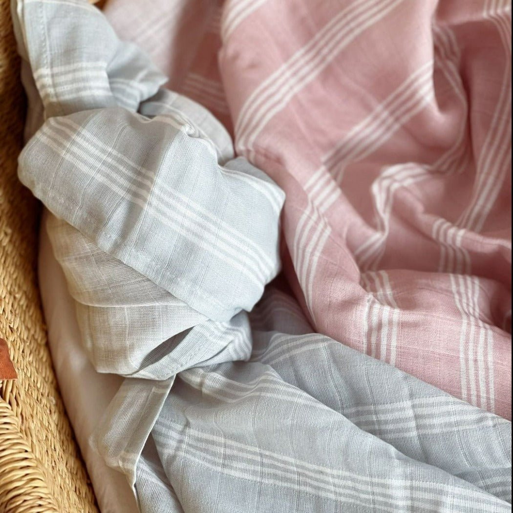 Muslin Swaddle Stripe Baby Blanket | The Mini Wander, LLC | Bee Like Kids