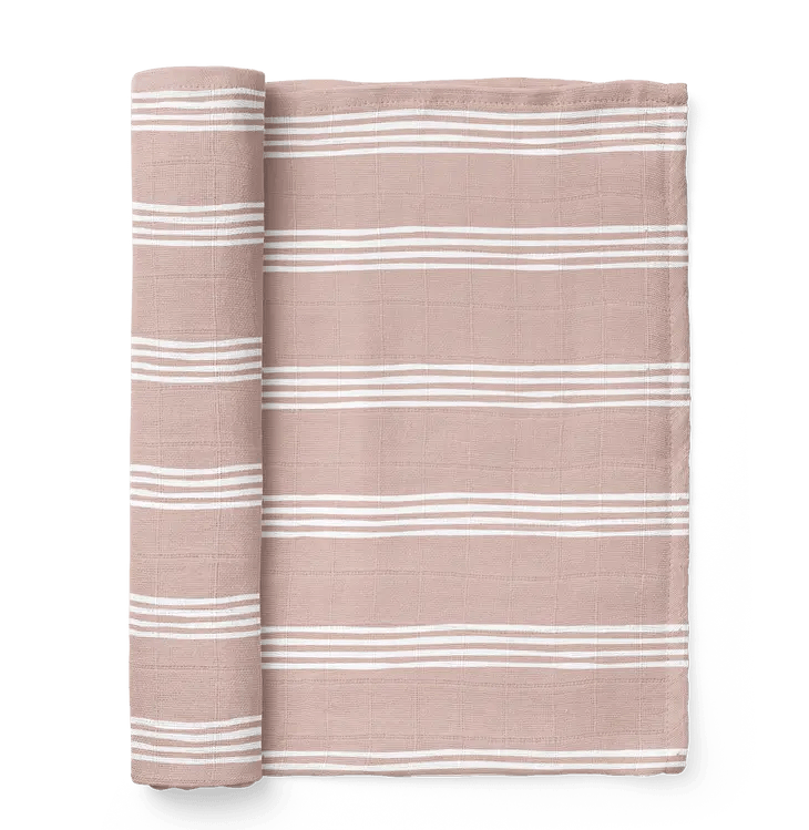 Muslin Swaddle Stripe Baby Blanket | The Mini Wander, LLC | Bee Like Kids