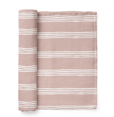 Muslin Swaddle Stripe Baby Blanket | The Mini Wander, LLC | Bee Like Kids