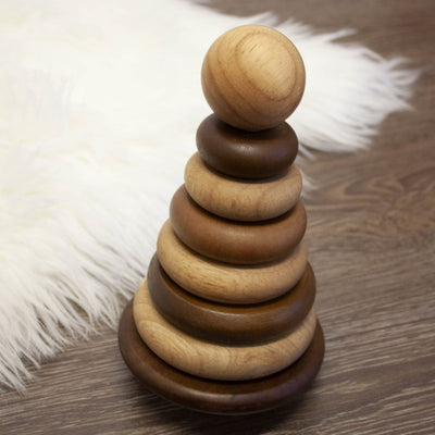 Natural Bouncing Stacking Rings | Qtoys | Toys - Bee Like Kids