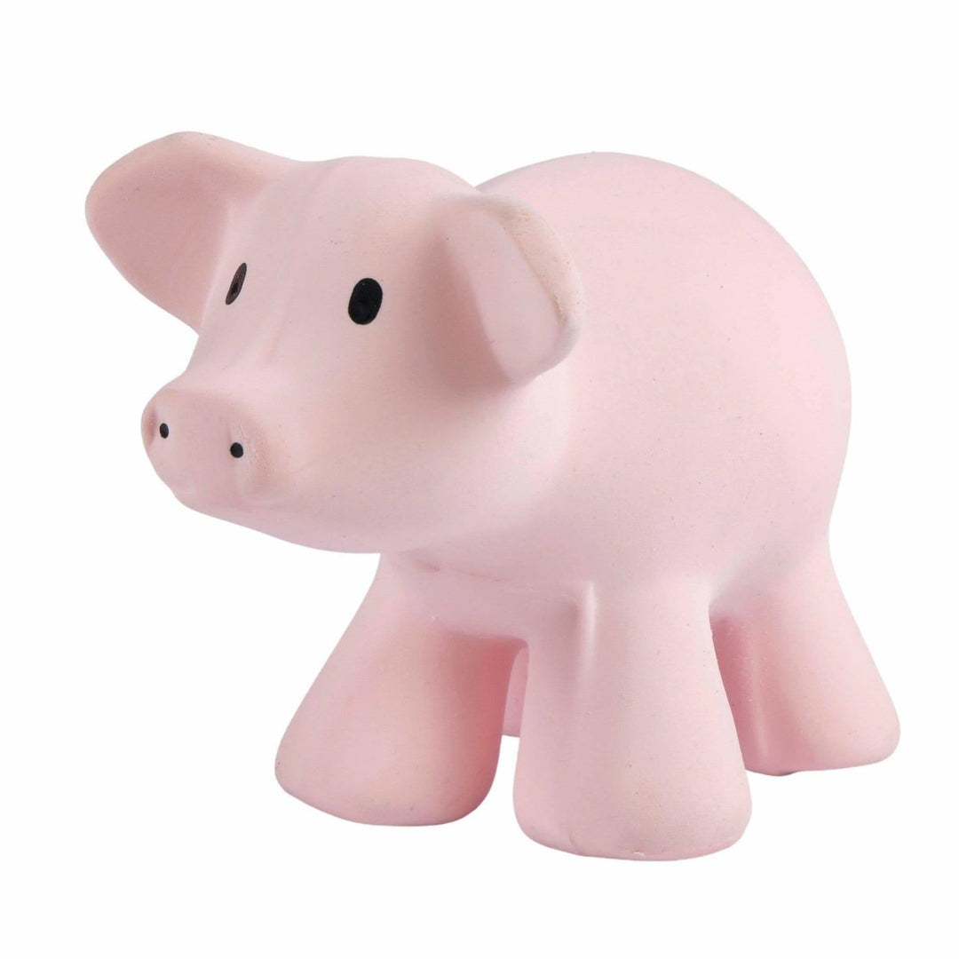 Natural Organic Rubber Teether, Rattle &amp; Bath Toy - Pig | Tikiri Toys LLC | Toys - Bee Like Kids