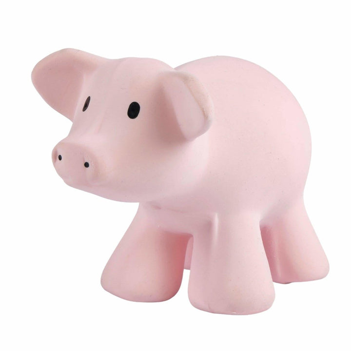 Natural Organic Rubber Teether, Rattle &amp; Bath Toy - Pig | Tikiri Toys LLC | Toys - Bee Like Kids