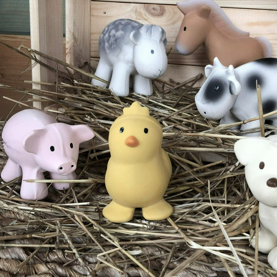 Natural Organic Rubber Teether, Rattle &amp; Bath Toy - Pig | Tikiri Toys LLC | Toys - Bee Like Kids