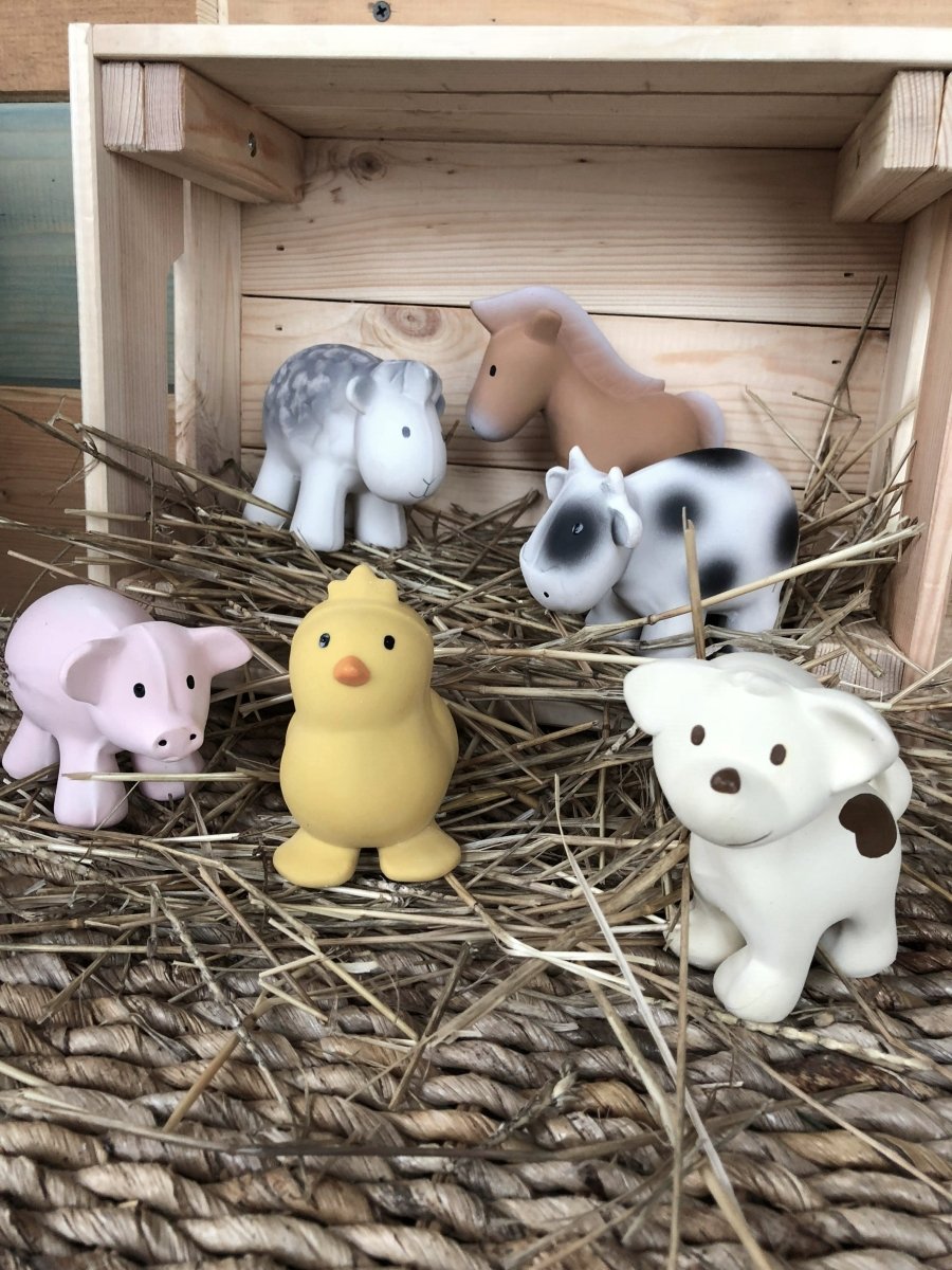 Natural Organic Rubber Teether, Rattle & Bath Toy - Puppy | Tikiri Toys LLC | Toys - Bee Like Kids