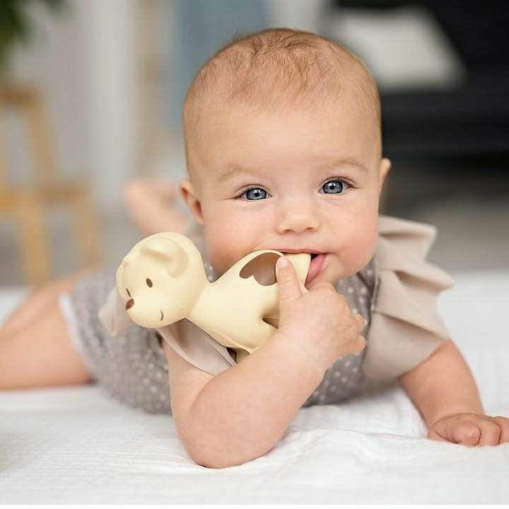 Natural Organic Rubber Teether, Rattle & Bath Toy - Puppy | Tikiri Toys LLC | Toys - Bee Like Kids