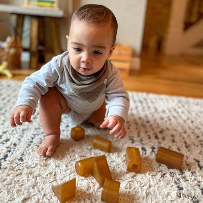Natural Rubber Building Blocks | ecopiggy | Calmies Baby Essentials - Bee Like Kids