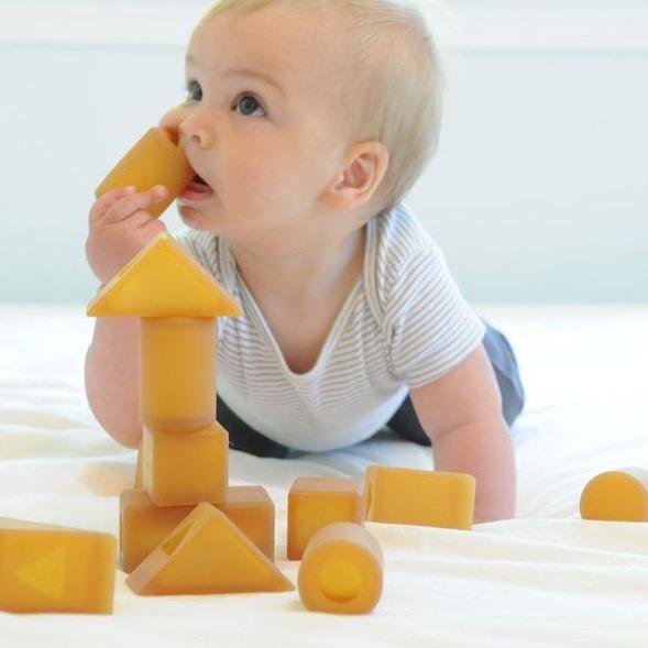 Natural Rubber Building Blocks | ecopiggy | Baby Essentials - Bee Like Kids