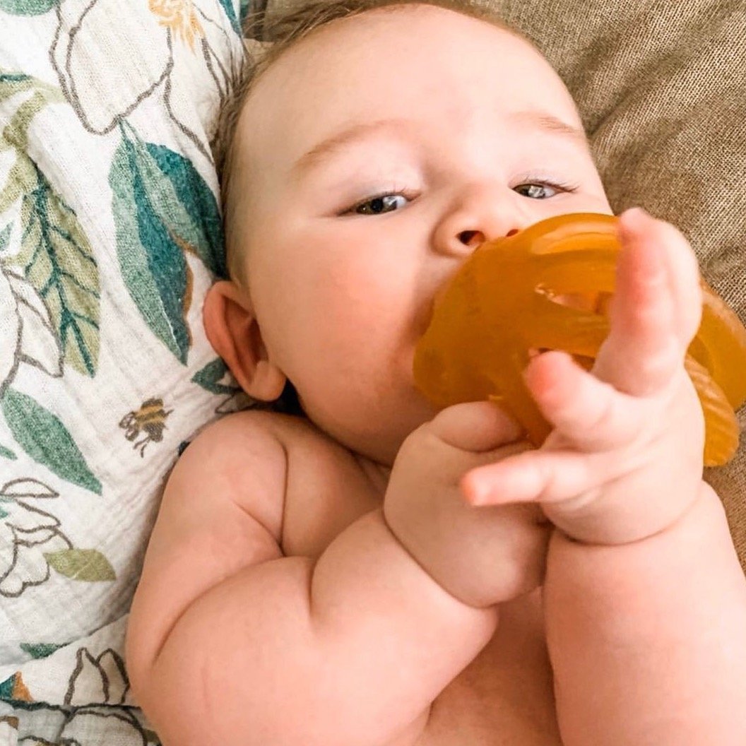 Natural Rubber Teether Ball Bee Like Kids
