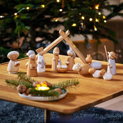 Natural Wood Nativity Set