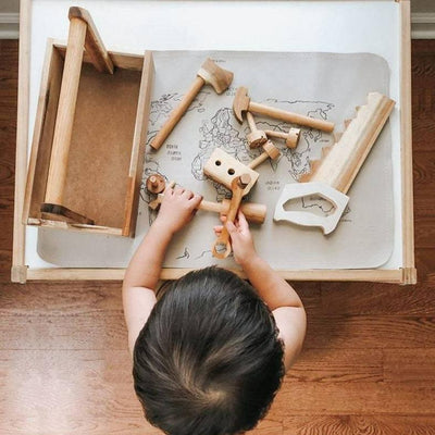 Natural Wooden Tool Set | Qtoys | Toys - Bee Like Kids