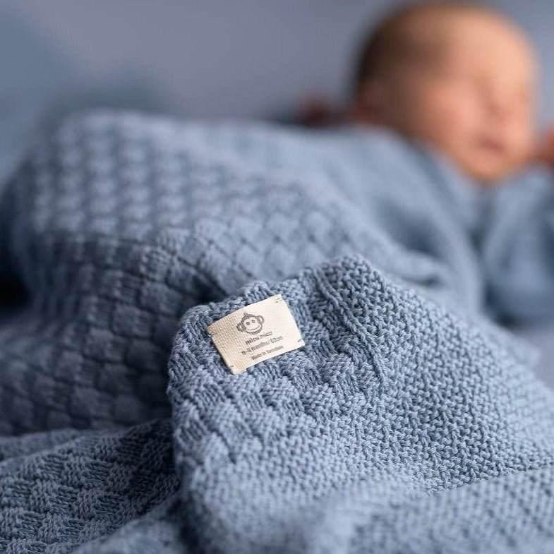 Organic Baby Blanket - Blue | micu micu | Bedding - Bee Like Kids
