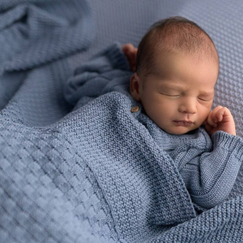 Organic Baby Blanket - Blue | micu micu | Bedding - Bee Like Kids