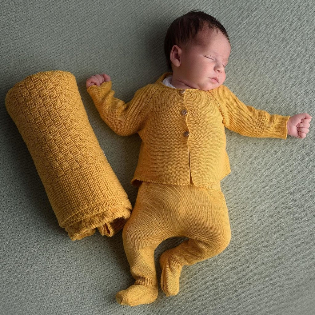 Organic Baby Blanket - Ochre | micu micu | Bedding - Bee Like Kids