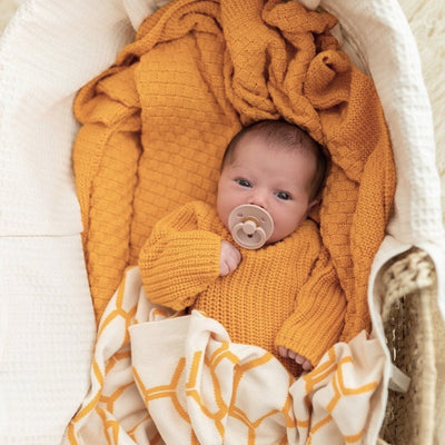 Organic Baby Blanket - Ochre | micu micu | Bedding - Bee Like Kids