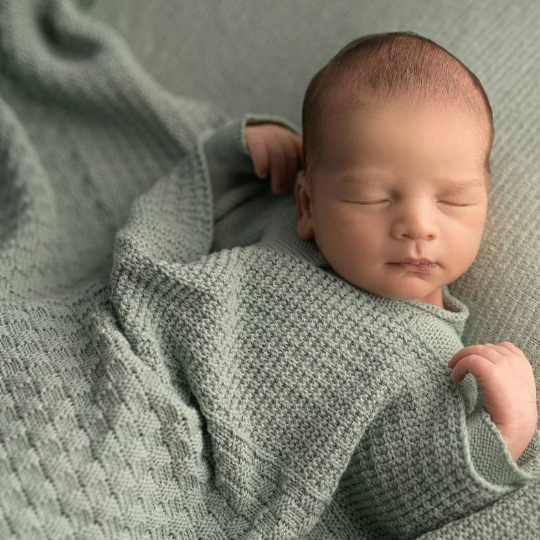 Organic Baby Blanket - Sage | micu micu | Bedding - Bee Like Kids