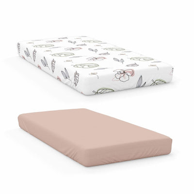 Organic Bamboo Crib Sheet Set - Rose /Abstract Floral | goumikids | Bedding - Bee Like Kids