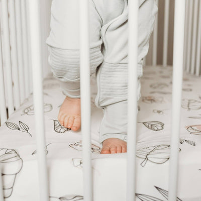 Organic Bamboo Crib Sheet Set - Rose /Abstract Floral | goumikids | Bedding - Bee Like Kids