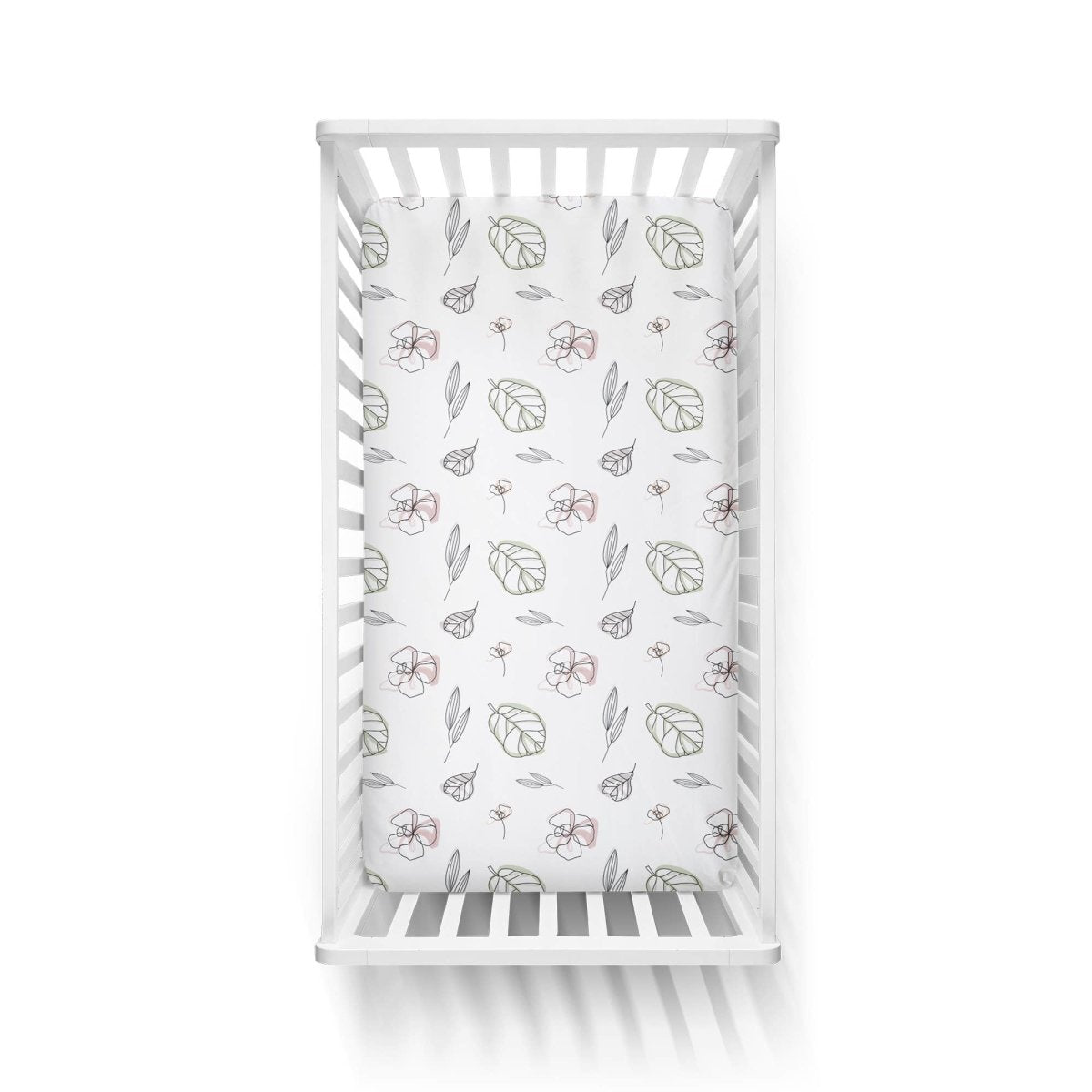 Organic Bamboo Crib Sheet Set - Rose /Abstract Floral | goumikids | Bedding - Bee Like Kids