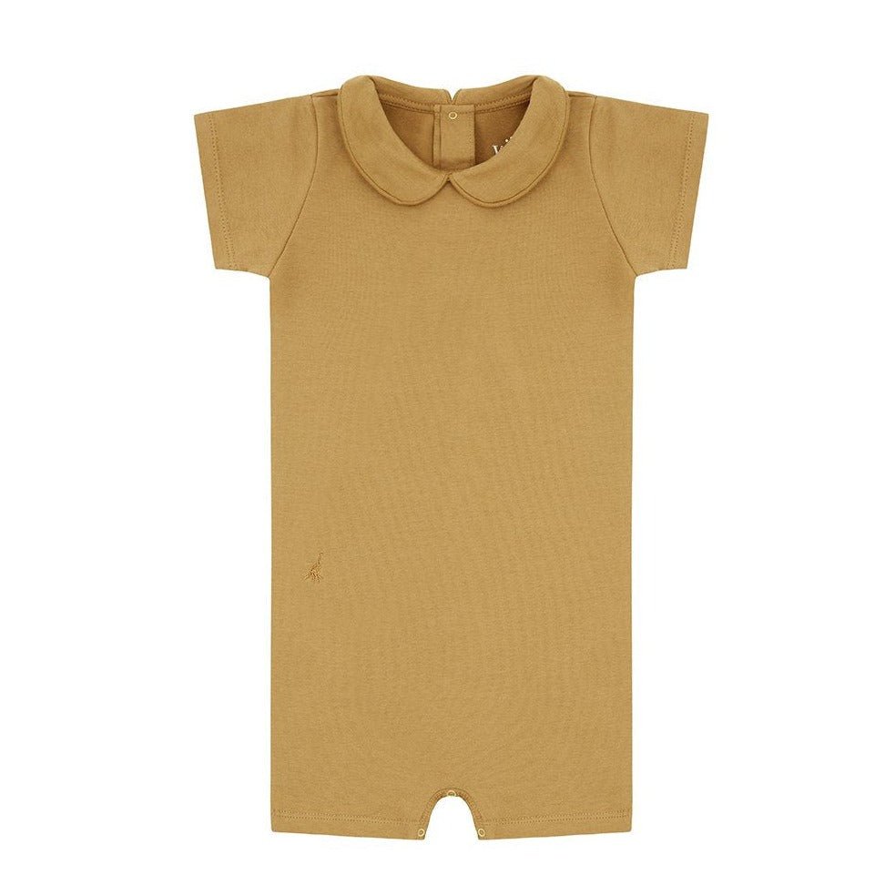 Organic Cotton Collared Bodysuit With Shorts