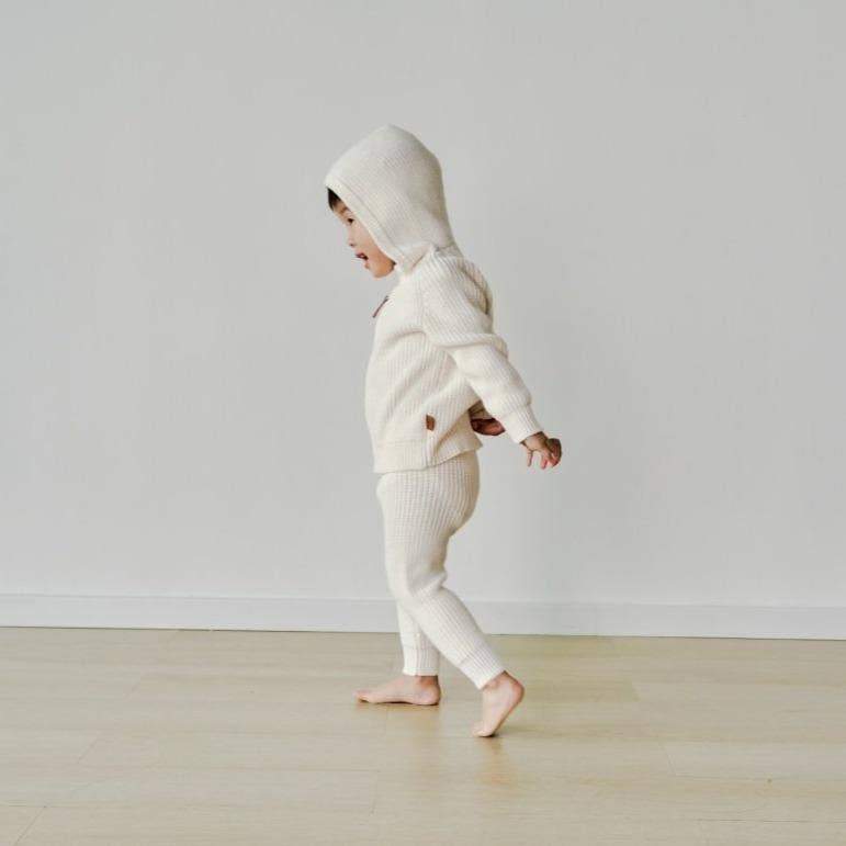 Organic Cotton Knit Hoodie - Milk | goumikids | Baby Clothes - Bee Like Kids