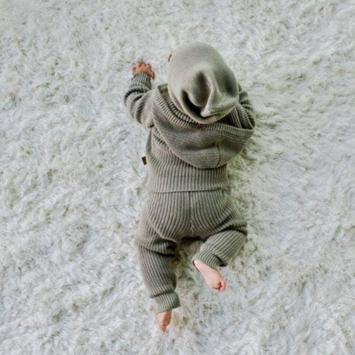 Organic Cotton Knit Pants - Ash | goumikids | Baby Clothes - Bee Like Kids