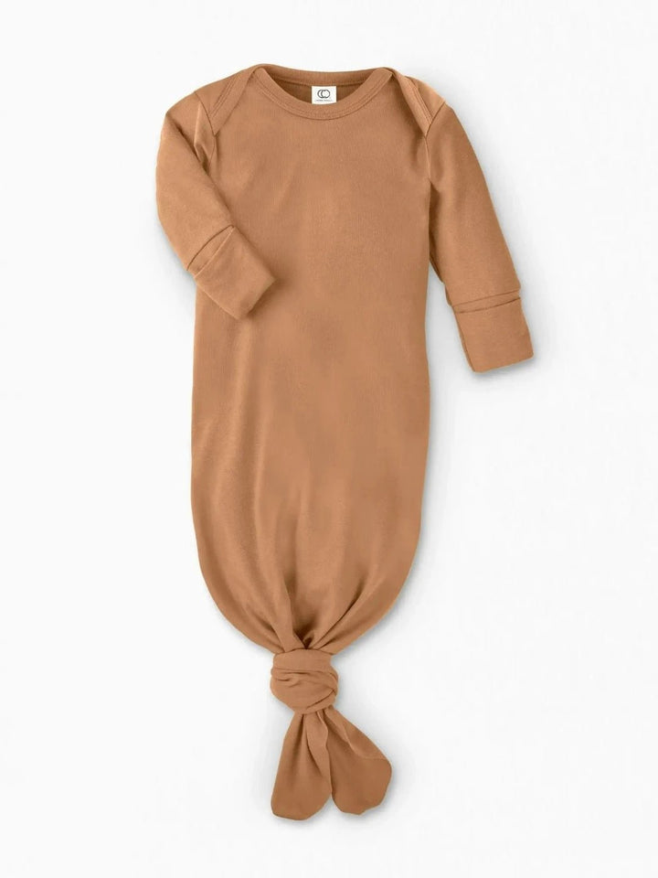 Organic Newborn Tie Gown Ginger | Colored Organics | Bee Like Kids