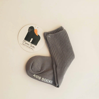 Organic Knee High Anti Slip Kids Socks - Grey | Mama Siesta | Hats, Socks & Shoes - Bee Like Kids
