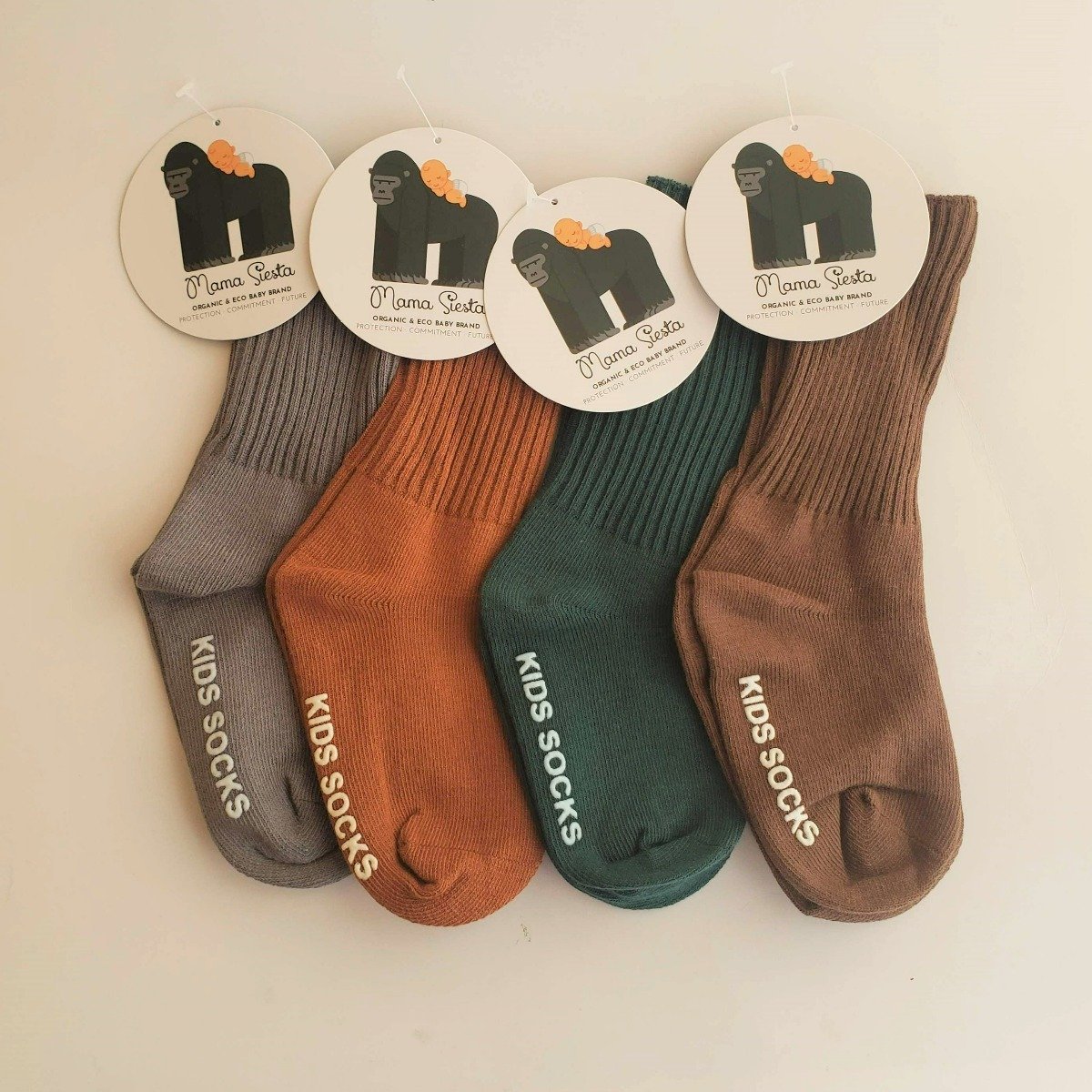 Organic Knee High Anti Slip Kids Socks - Grey | Mama Siesta | Hats, Socks & Shoes - Bee Like Kids