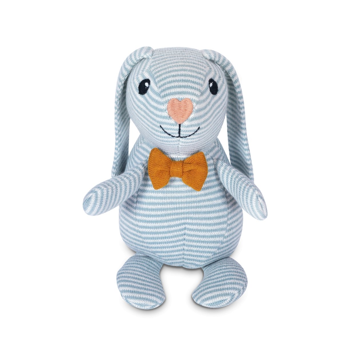 Organic Knit Patterned Bunnies - Dapper Bunny | Apple Park | Stuffies - Bee Like Kids