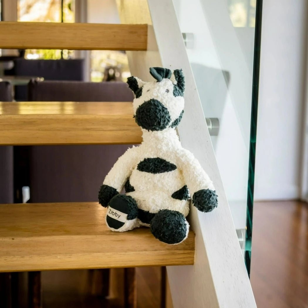 Zibby the Zebra Organic Stuffie | Best Plush toys for infants | Tikiri Toys | Bee Like Kids