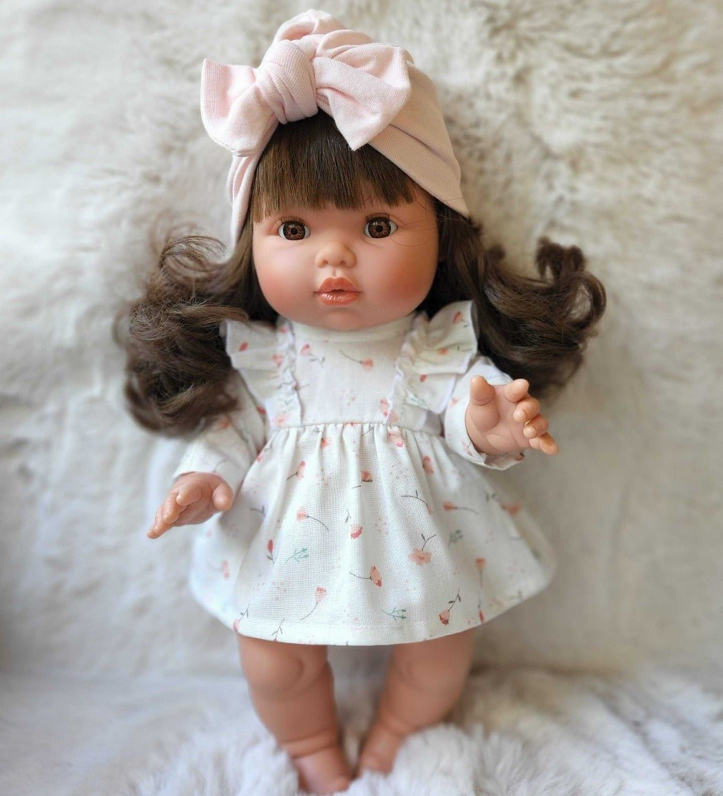 Paola Reina Doll Ruffle Dress - Pink Floral | Minikane Doll Clothes | Bee Like Kids