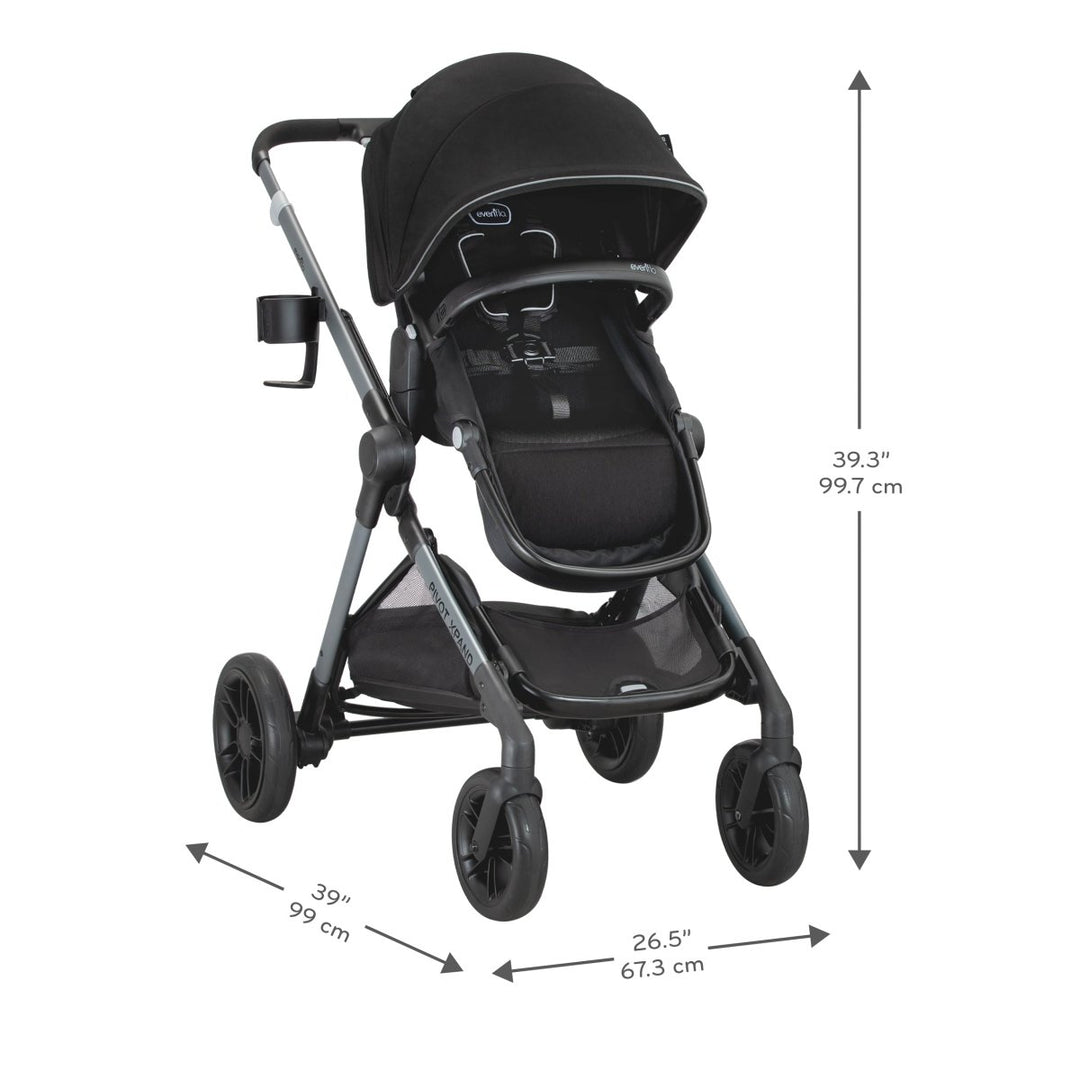 evenflo pivot xplore folded dimensions Pivot Xpand Modular Stroller
