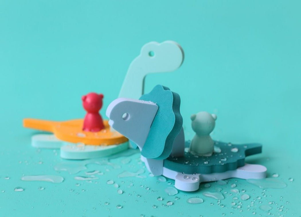 Puzzle Friends Fun in the Water - Dino World | Non Toxic Bath Toys BPA FRee | Quut Toys | Bee Like Kids