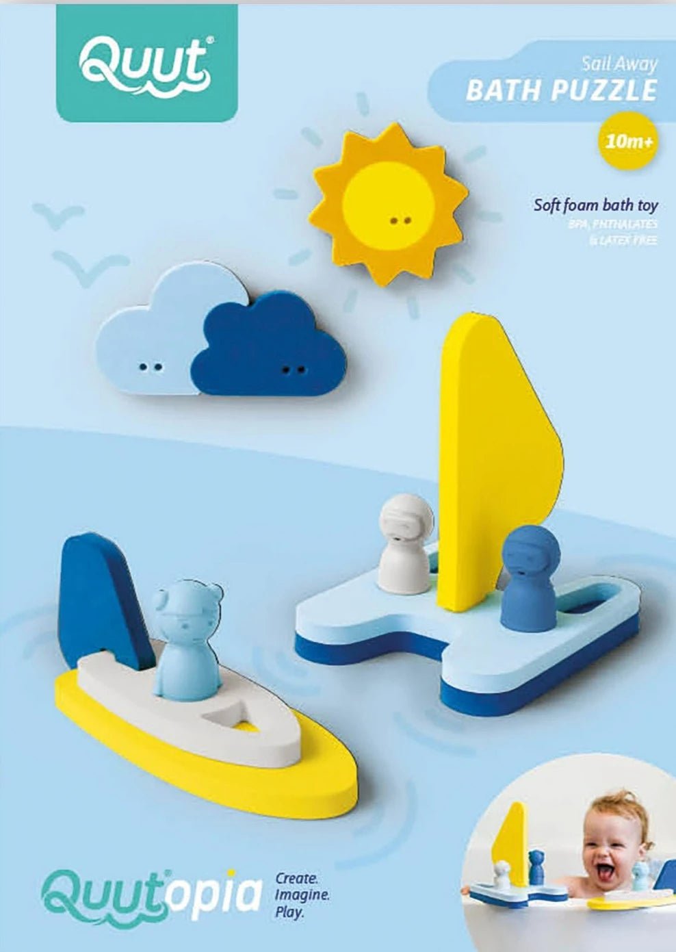 Puzzle Friends Fun in the Water - Sail Away | Non-Toxic BPA Free Bath Toys | Quut Toys | Bee Like Kids
