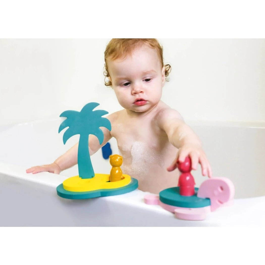 Puzzle Friends Fun in the Water - Treasure Island | BPA Free Bath Toys |Quut Toys | Bee Like Kids