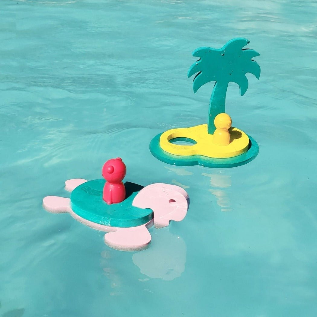 Puzzle Friends Fun in the Water - Treasure Island | BPA Free Bath Toys |Quut Toys | Bee Like Kids