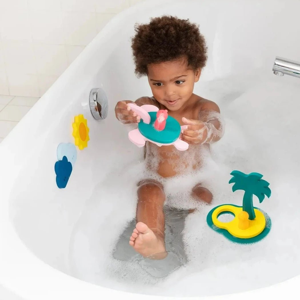 Puzzle Friends Fun in the Water - Treasure Island | BPA Free Bath Toys |Quut Toys | Bee Like Kids