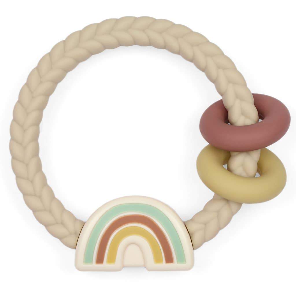 Rainbow Silicone Teether - Neutral | Itzy Ritzy | Baby Essentials - Bee Like Kids