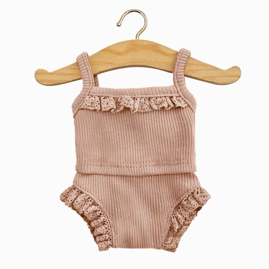 Ribbed Knit &amp; Lace Doll Outfit