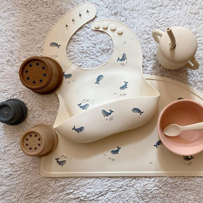 Silicone Baby Bib Whales | Mushie | Bee Like Kids