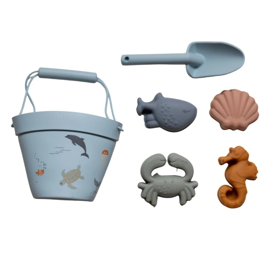 Silicone Beach Bucket and Toys - Sea Life | Bee Like Kids