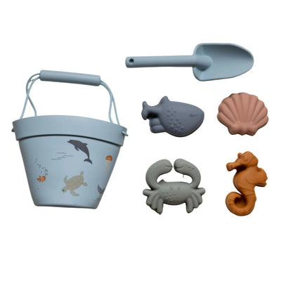 Silicone Beach Bucket and Toys - Sea Life | Bee Like Kids